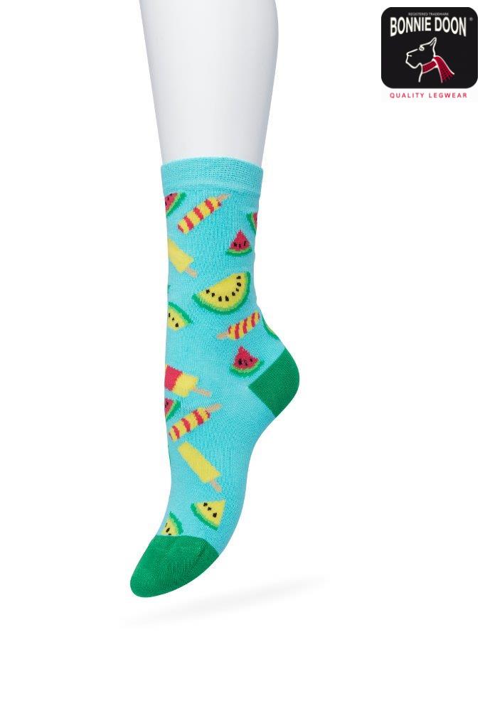 Watermelon sock Aruba blue