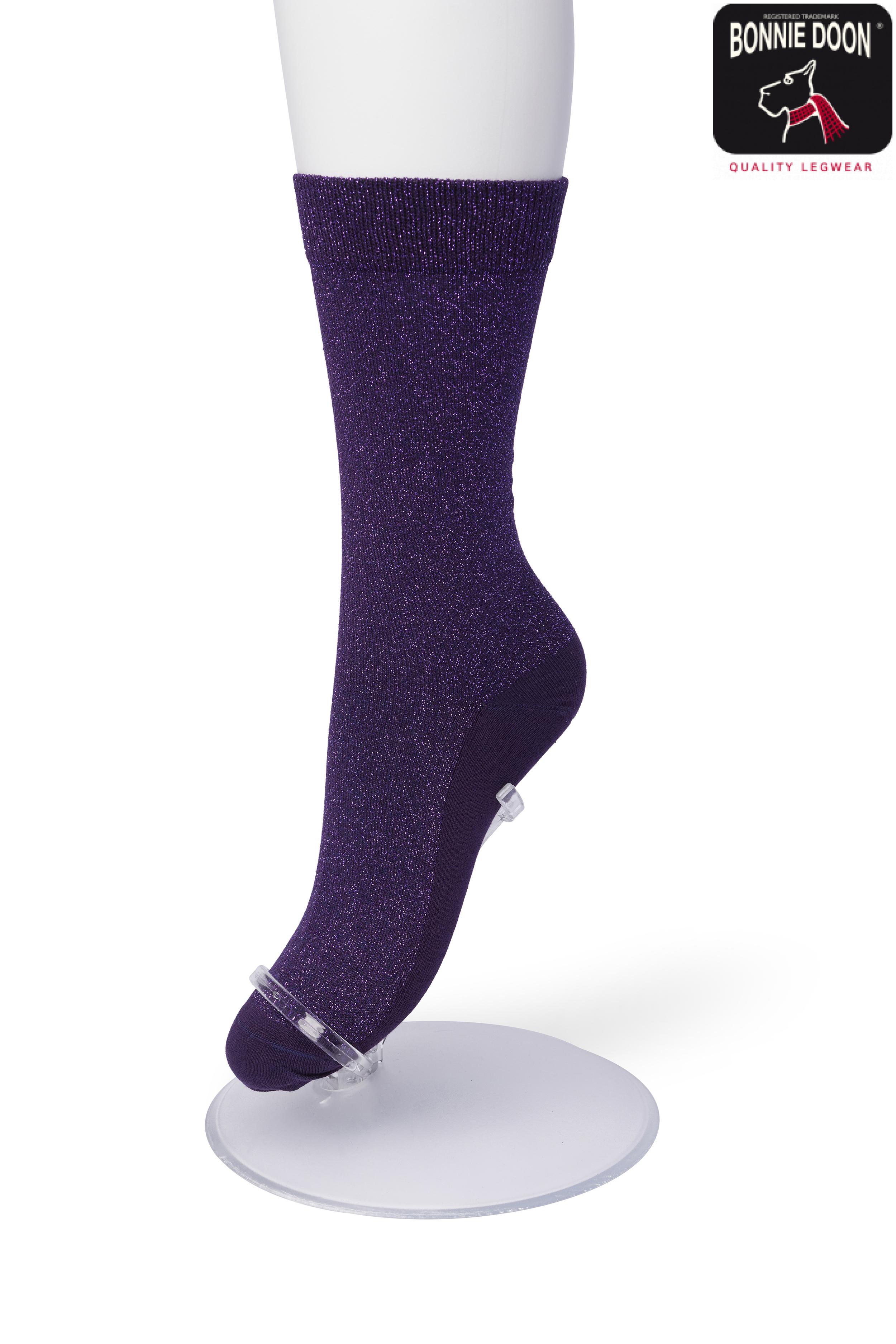 Cotton Sparkle sock Purple velvet
