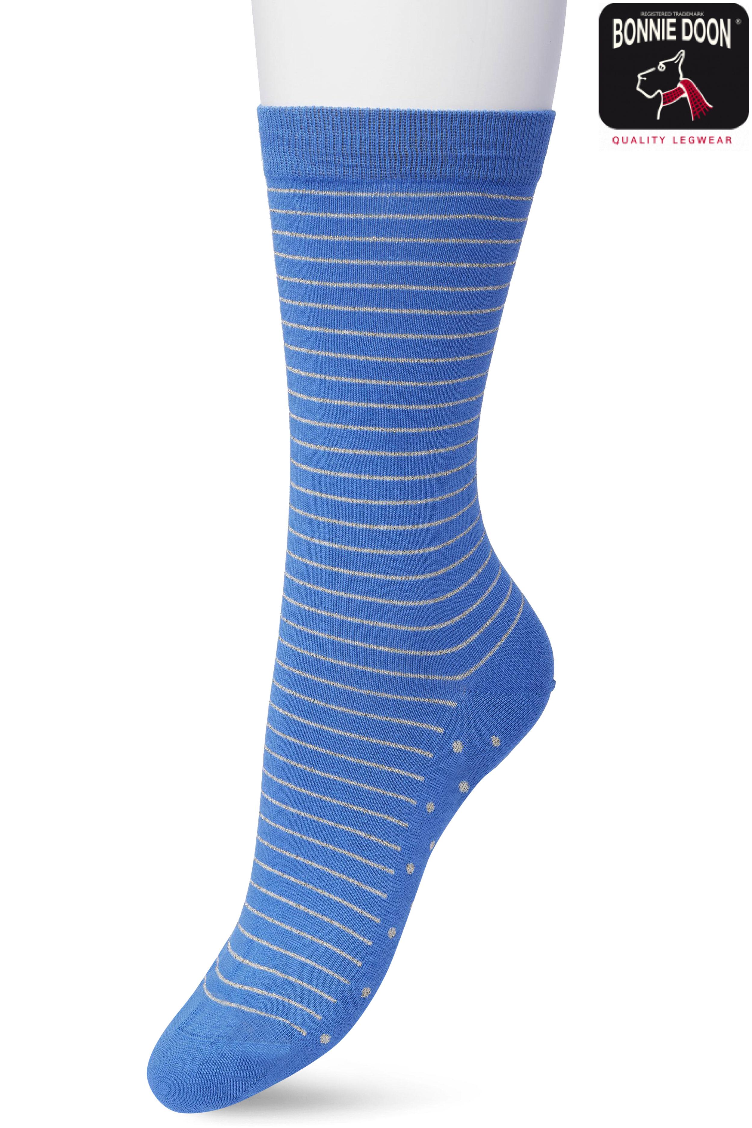 Lurex Stripe sock Strong blue