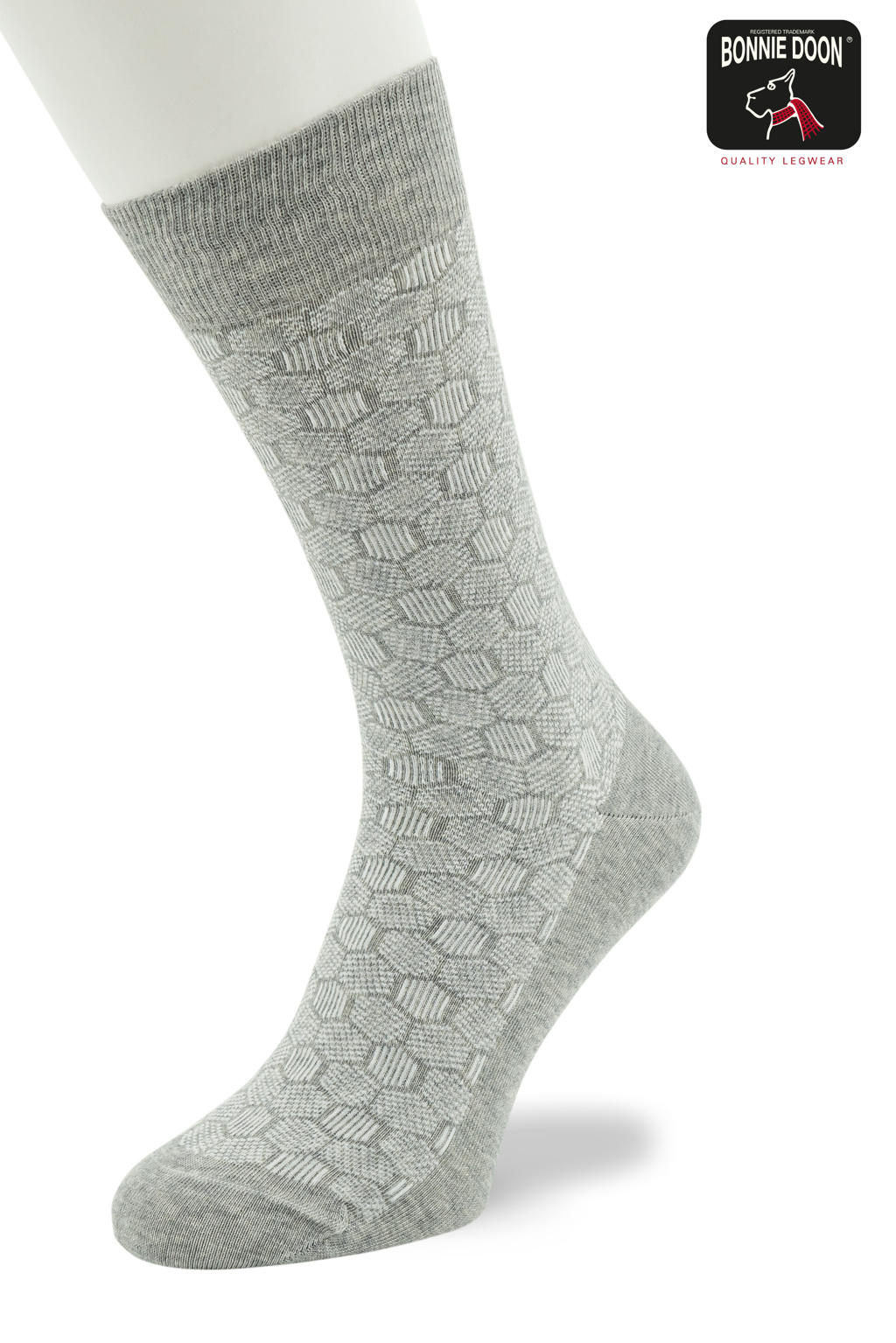 Funny Herringbone sock Light grey heather