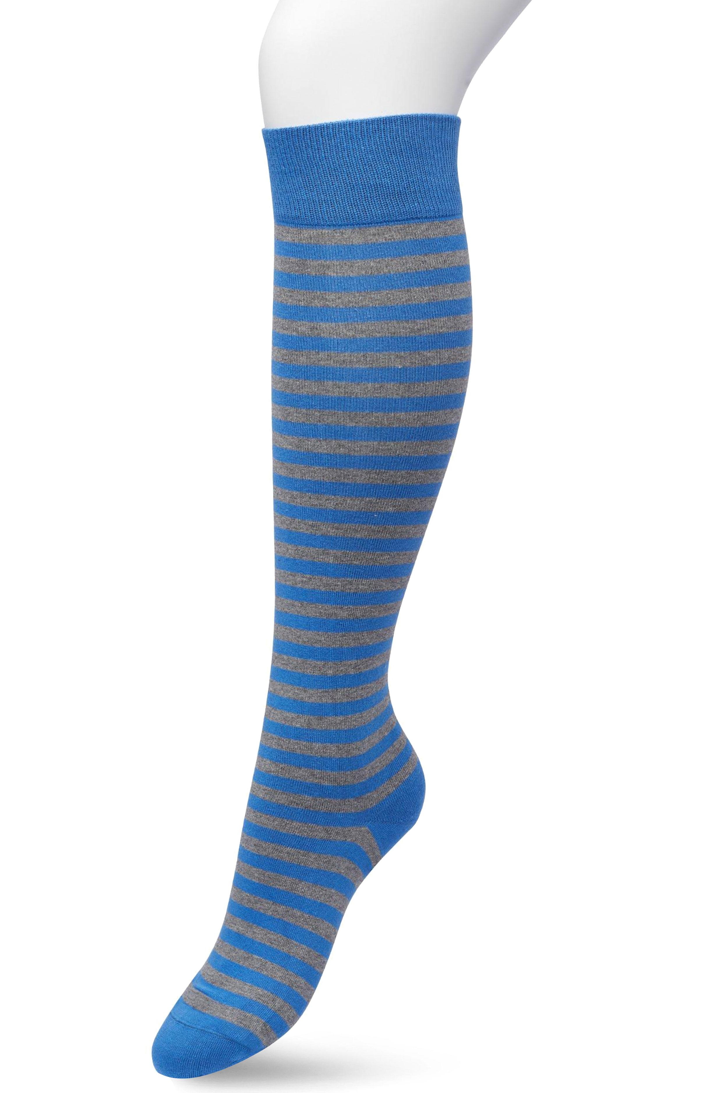 Basic stripe Knee High Strong blue