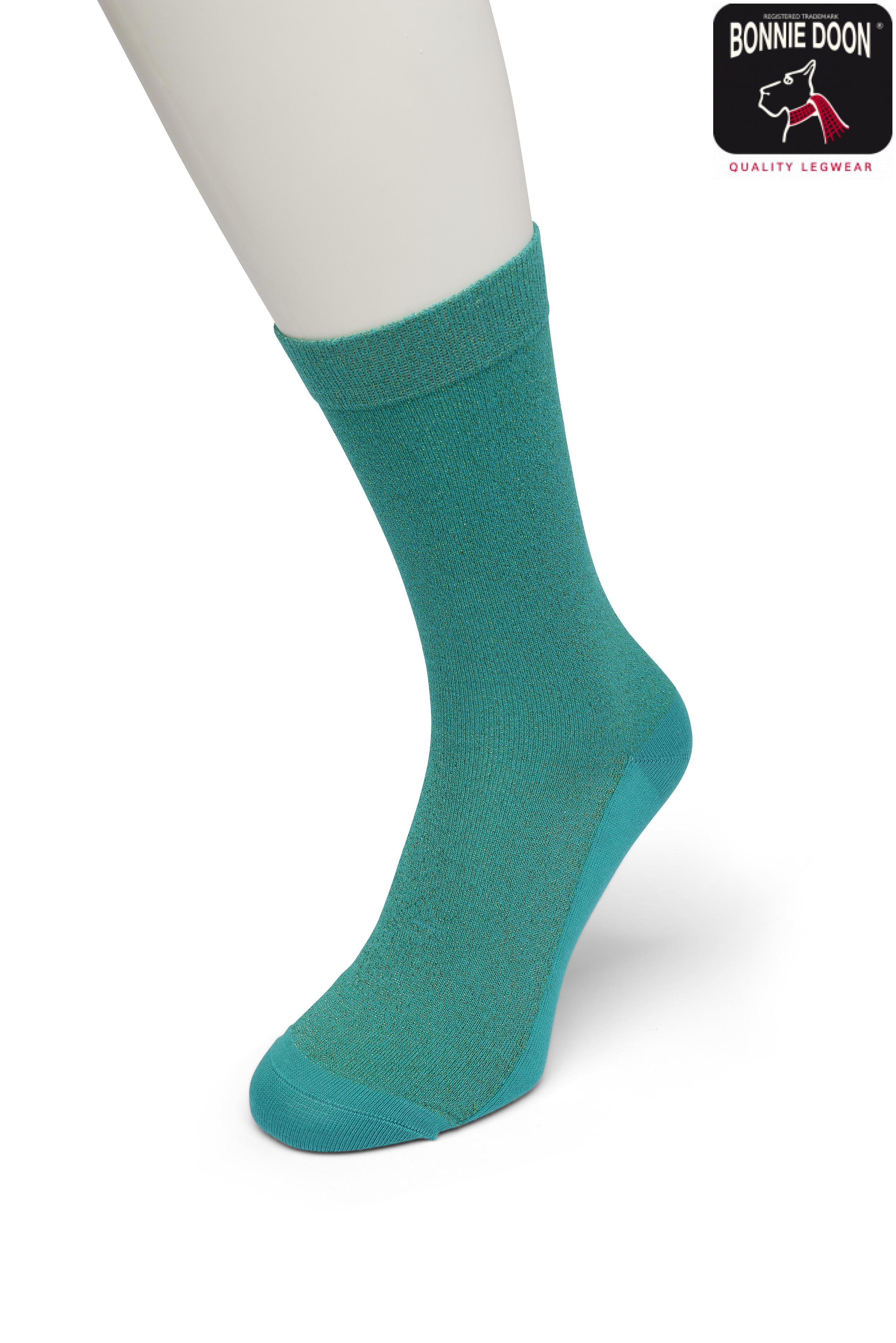Cotton Sparkle sock Peacock green