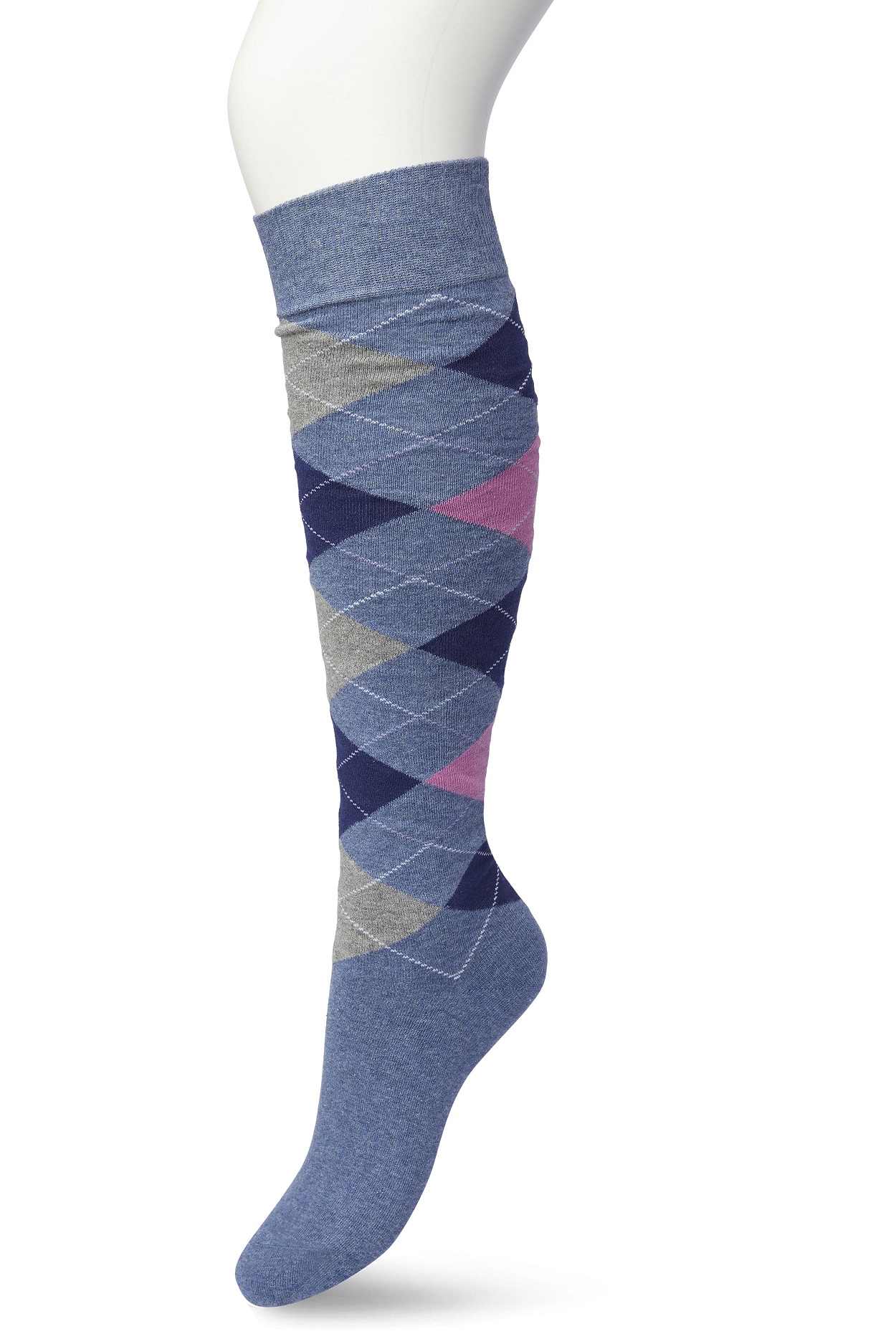 Argyle knee high Jeans heather