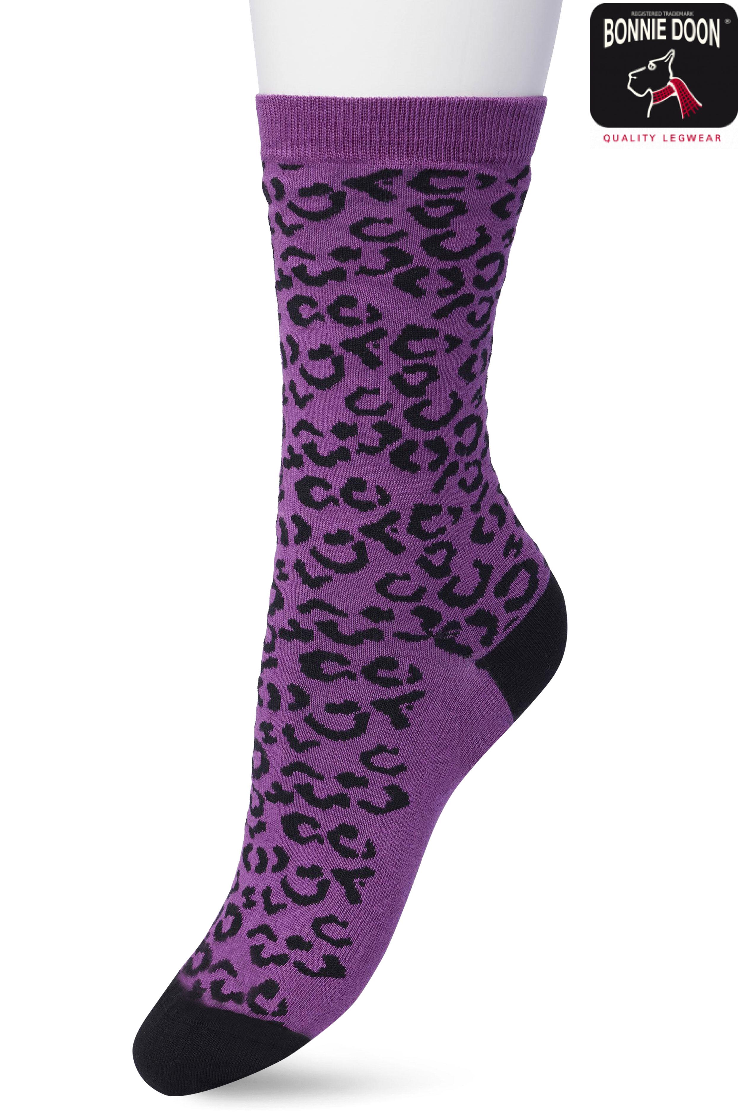 Leopard sock Concord grape
