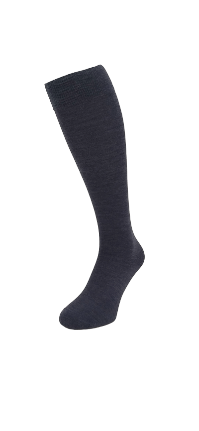 Wool/Cotton Knee-High Dark blue heather