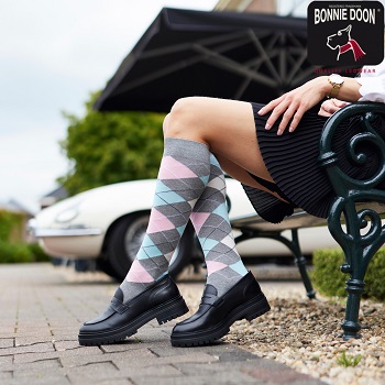 Argyle knee high Dark navy