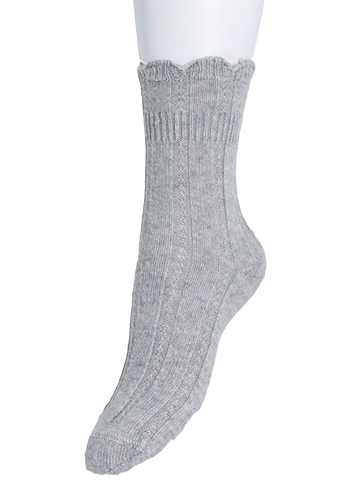 Girly Merino and Cashmere Sock Light Grey Mele