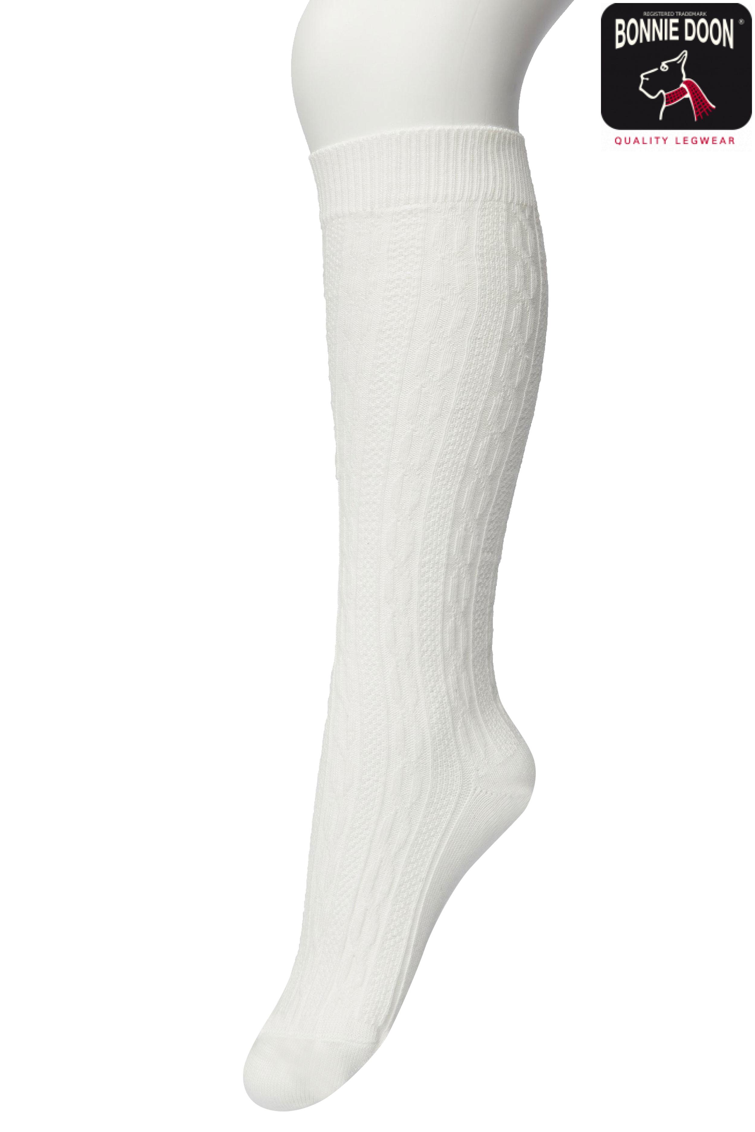 Classic Cable knee high Off white