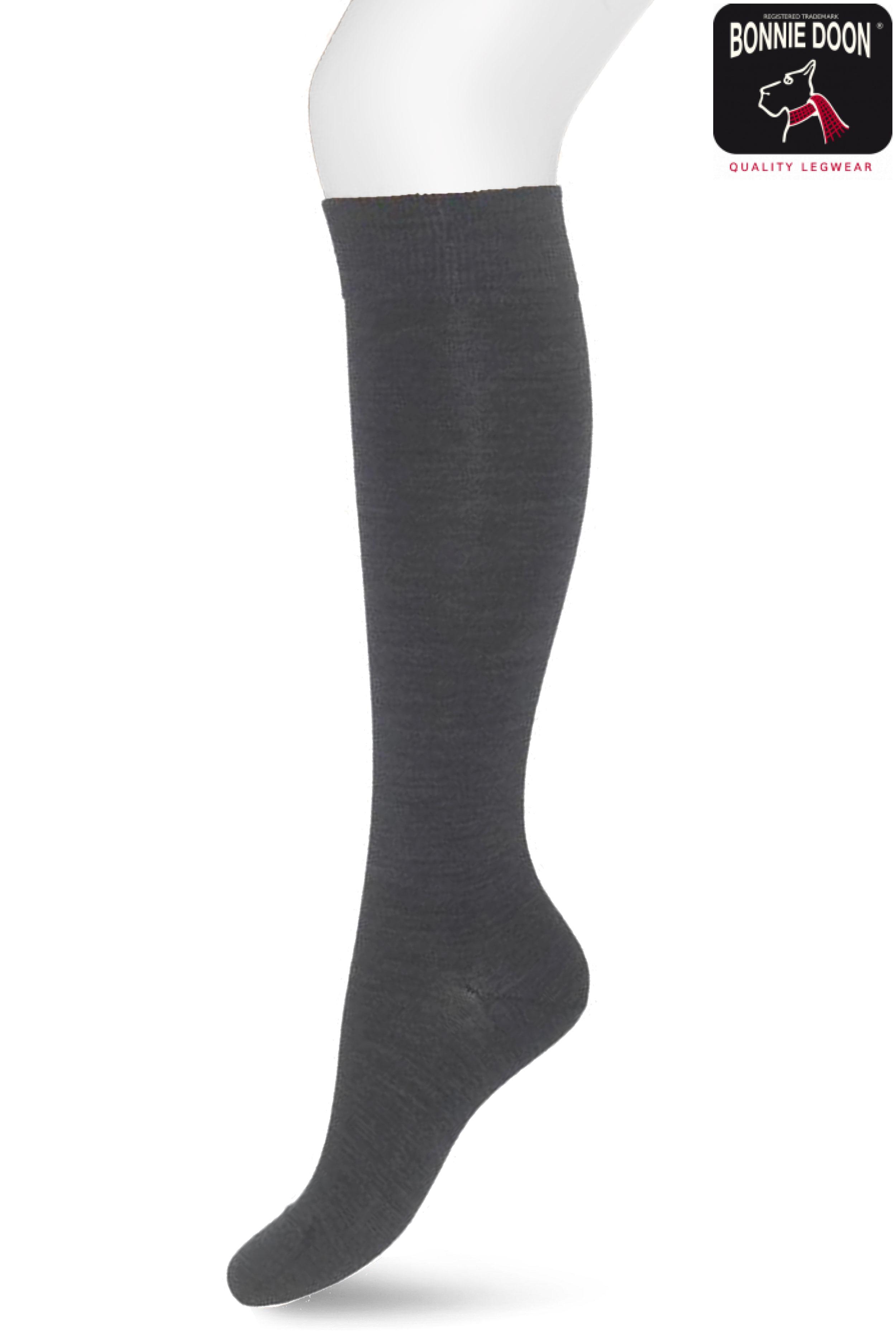 Wool/Cotton Knee-High Dark grey heather