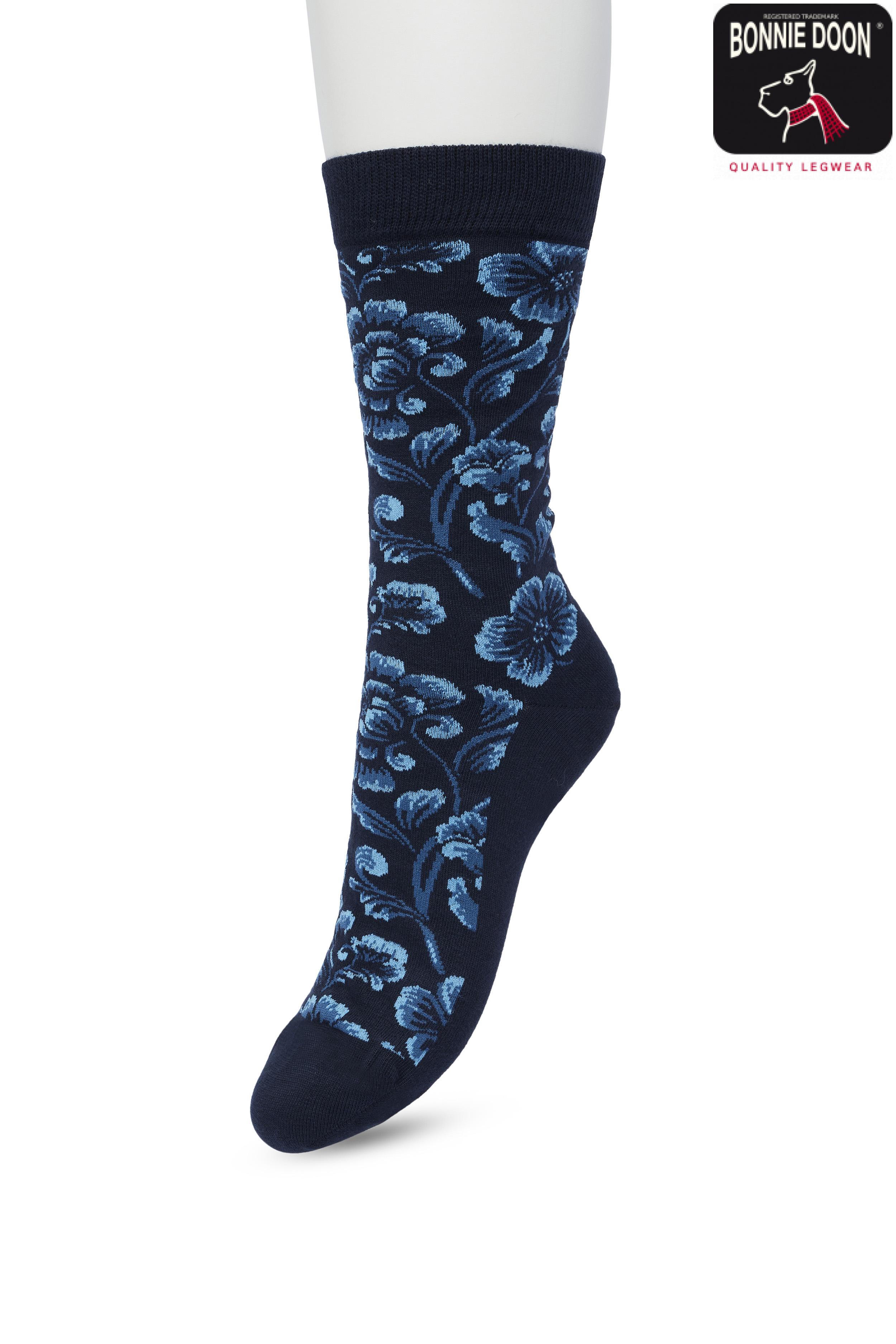 Barock Flower sock Navy