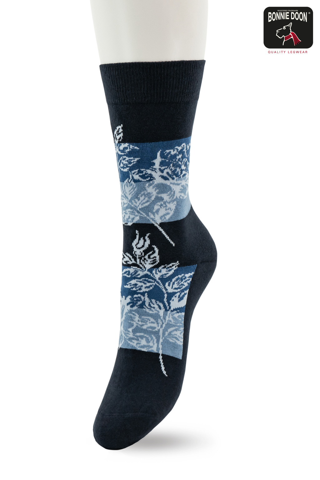 Flower and Stripes sock Black iris
