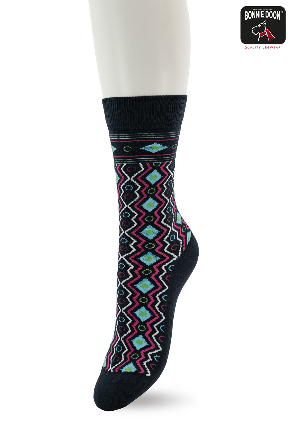 Native Symbols Sock Dark Blue / Pink