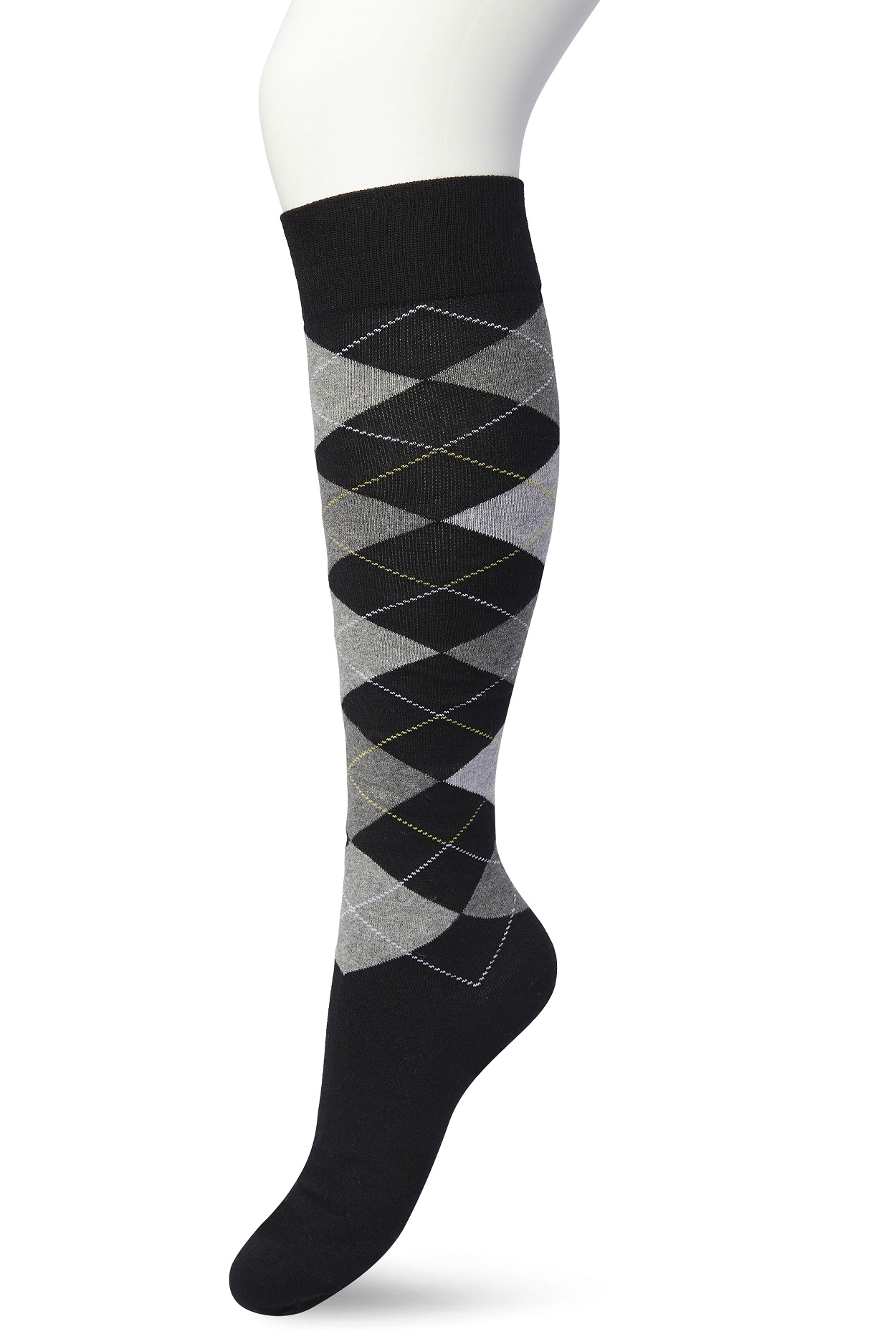 Argyle knee high Black