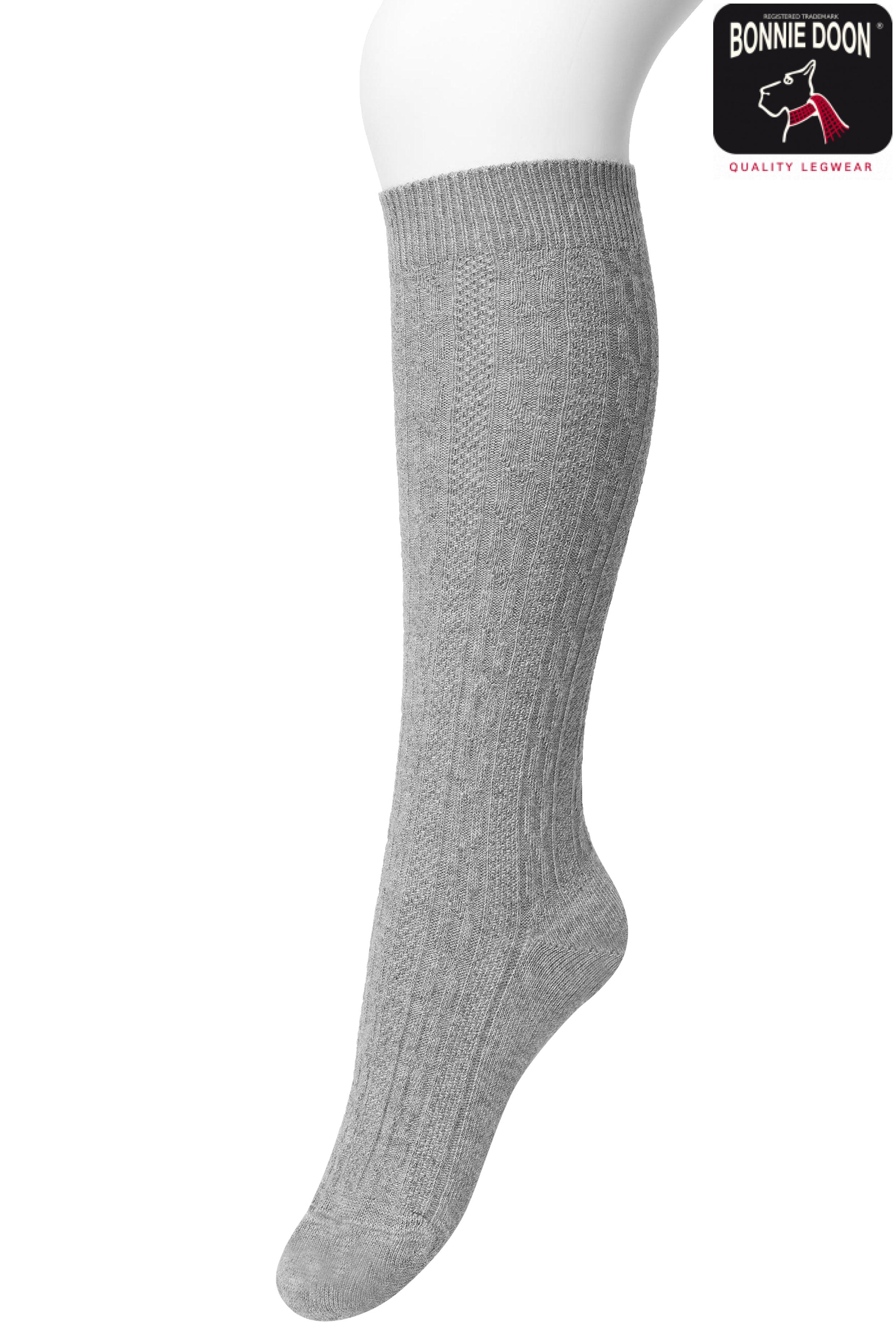 Classic Cable knee high Medium grey heather