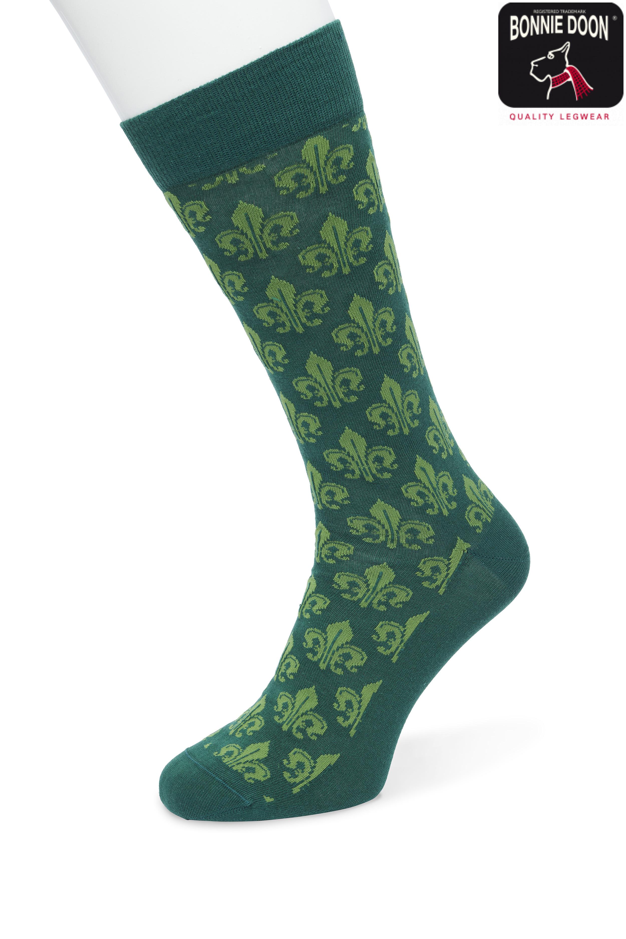 Fleur de Lis sock Trekking green