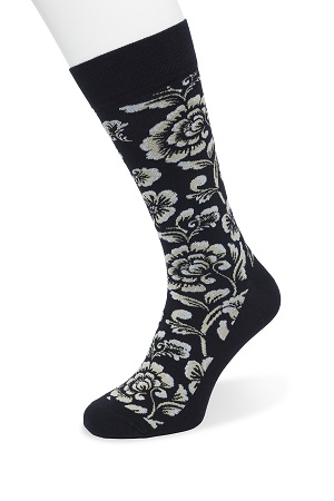 Barock Flower sock Black