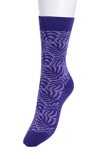 Botanical Leaf Sock Indigo Purple
