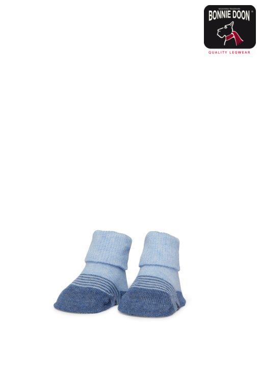 Newborn Stripe sock Organic Jeans heather