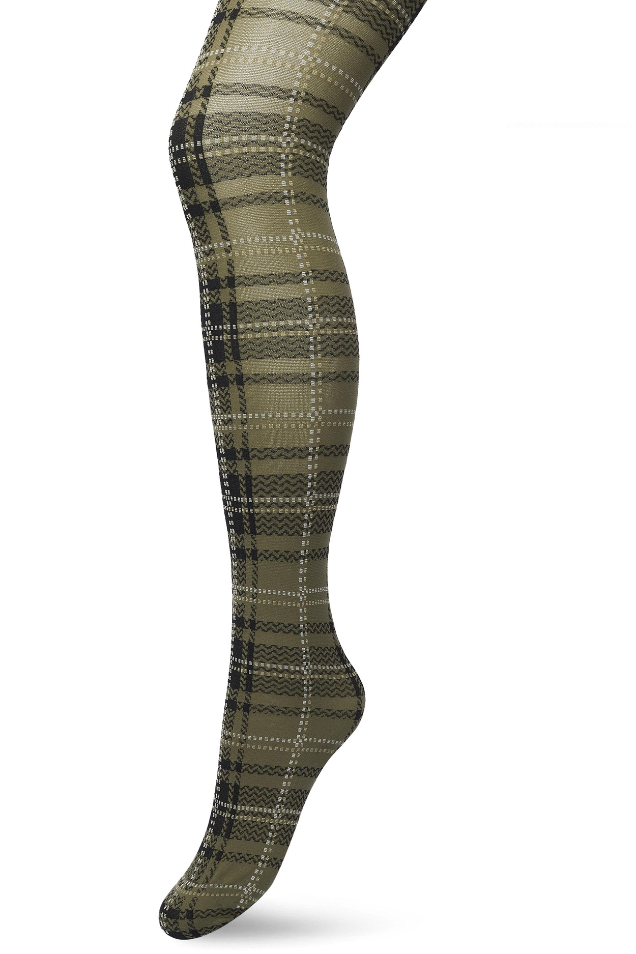 London Checks tights Ivy green
