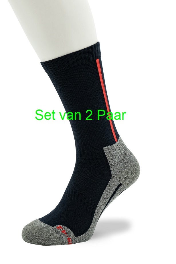 Working Sock Cotton set of 2 pairs Dark blue red