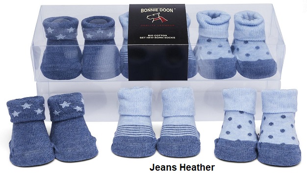 Newborn socks in Gift Box Jeans heather