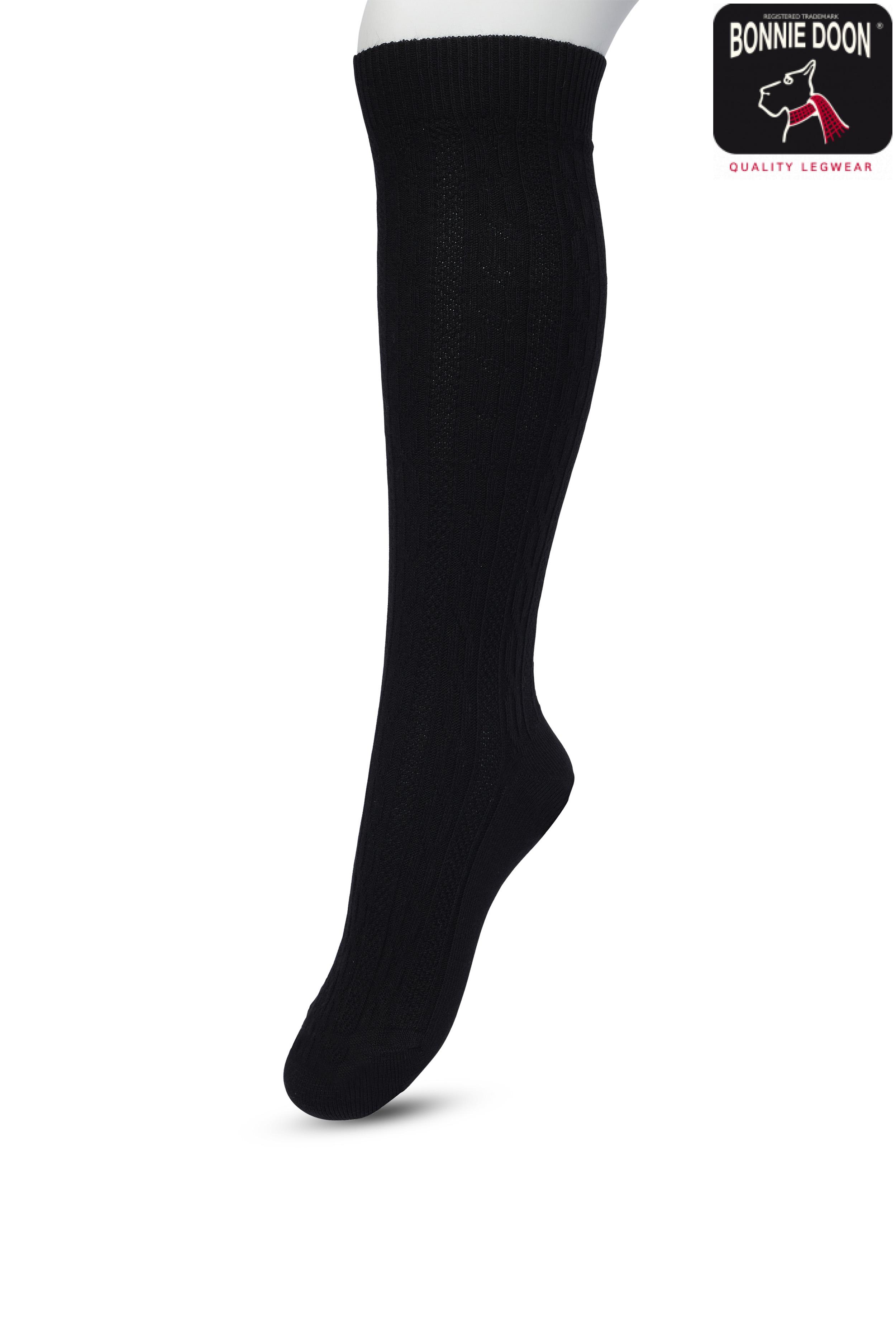 Classic Cable knee high Black