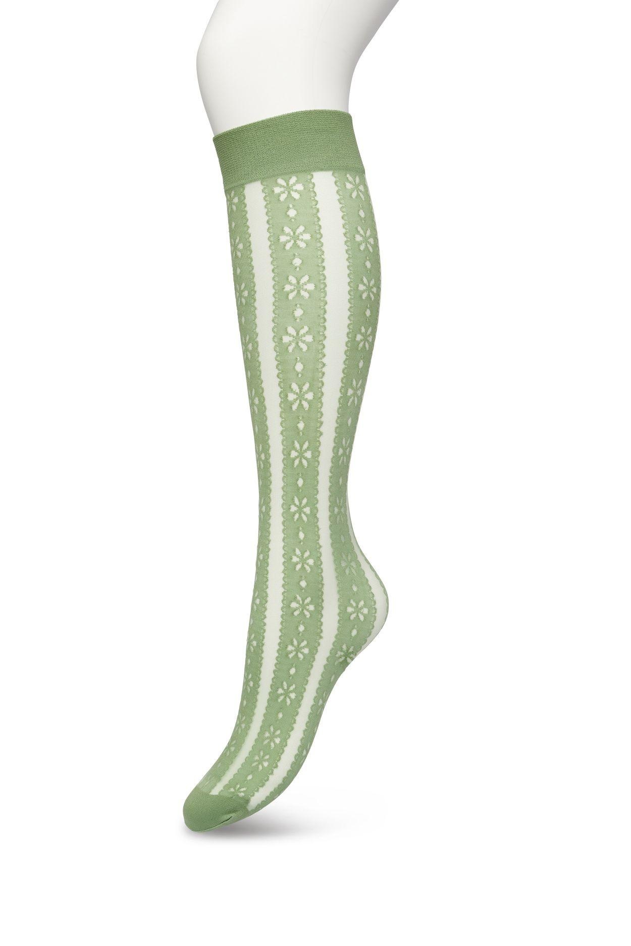 Flower Stripe Knee-High Loden frost