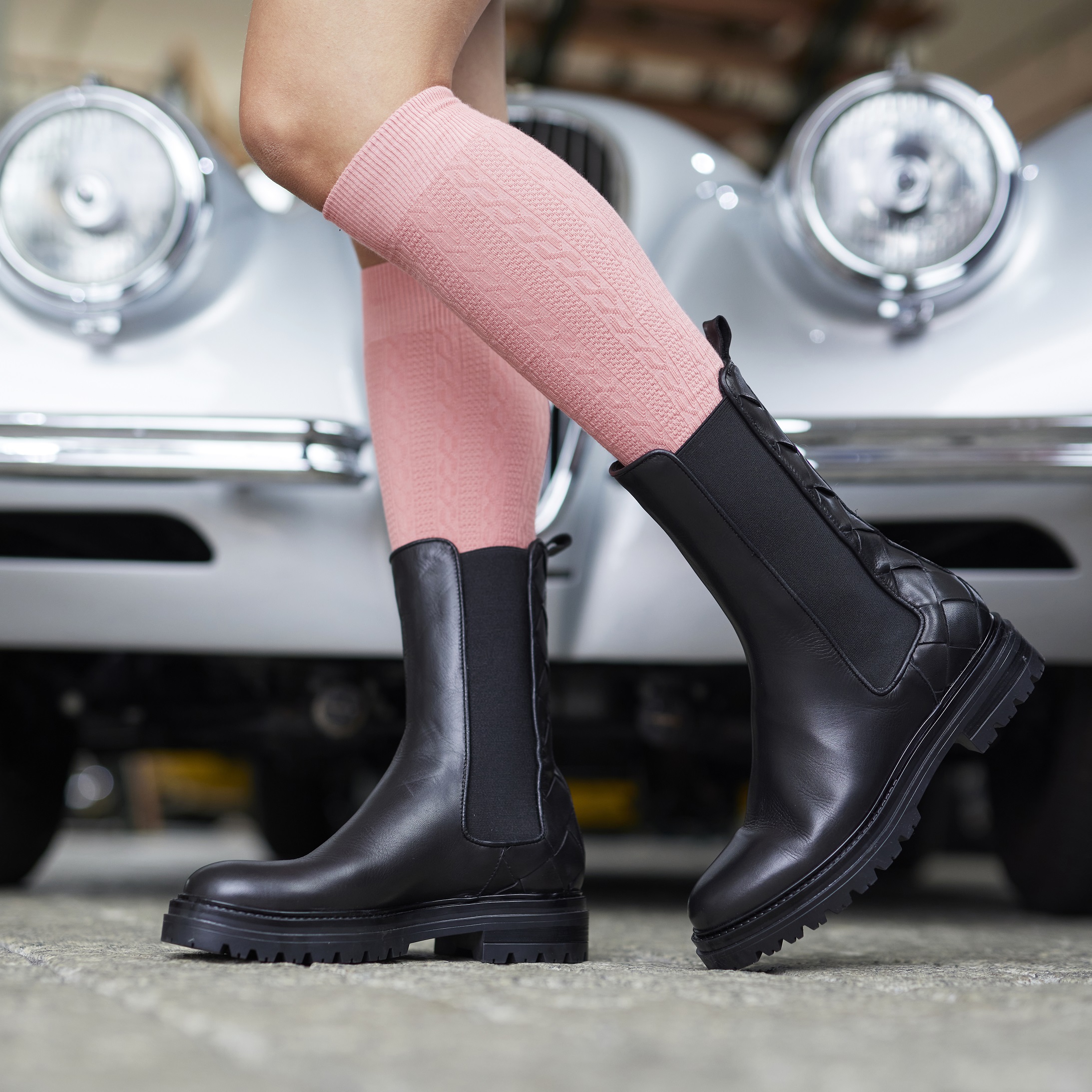 Classic Cable knee high Allmost apricot
