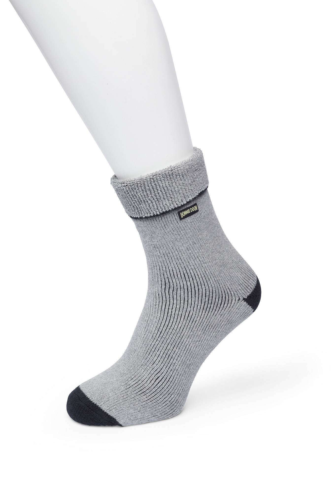 Cushion Roll Down sock Medium grey heather