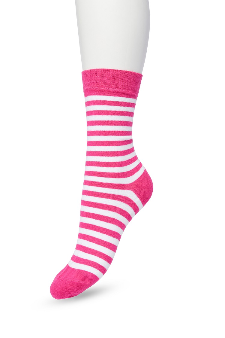 Basic Stripe Sock Pink yarrow