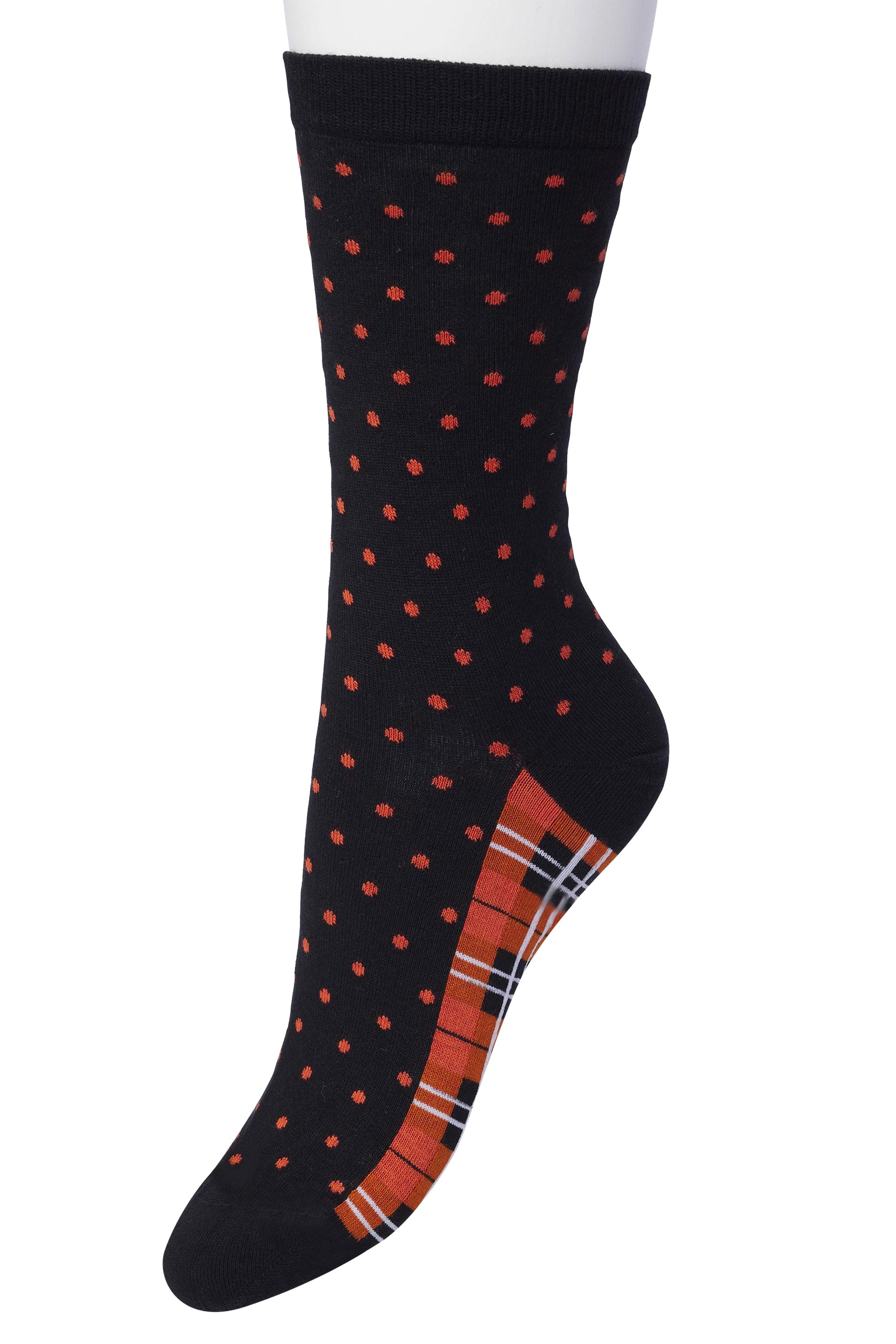 Dots & Checks sock Poinciana