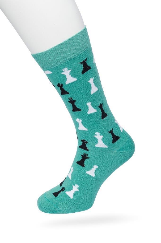 Chess Sock Deep sea green