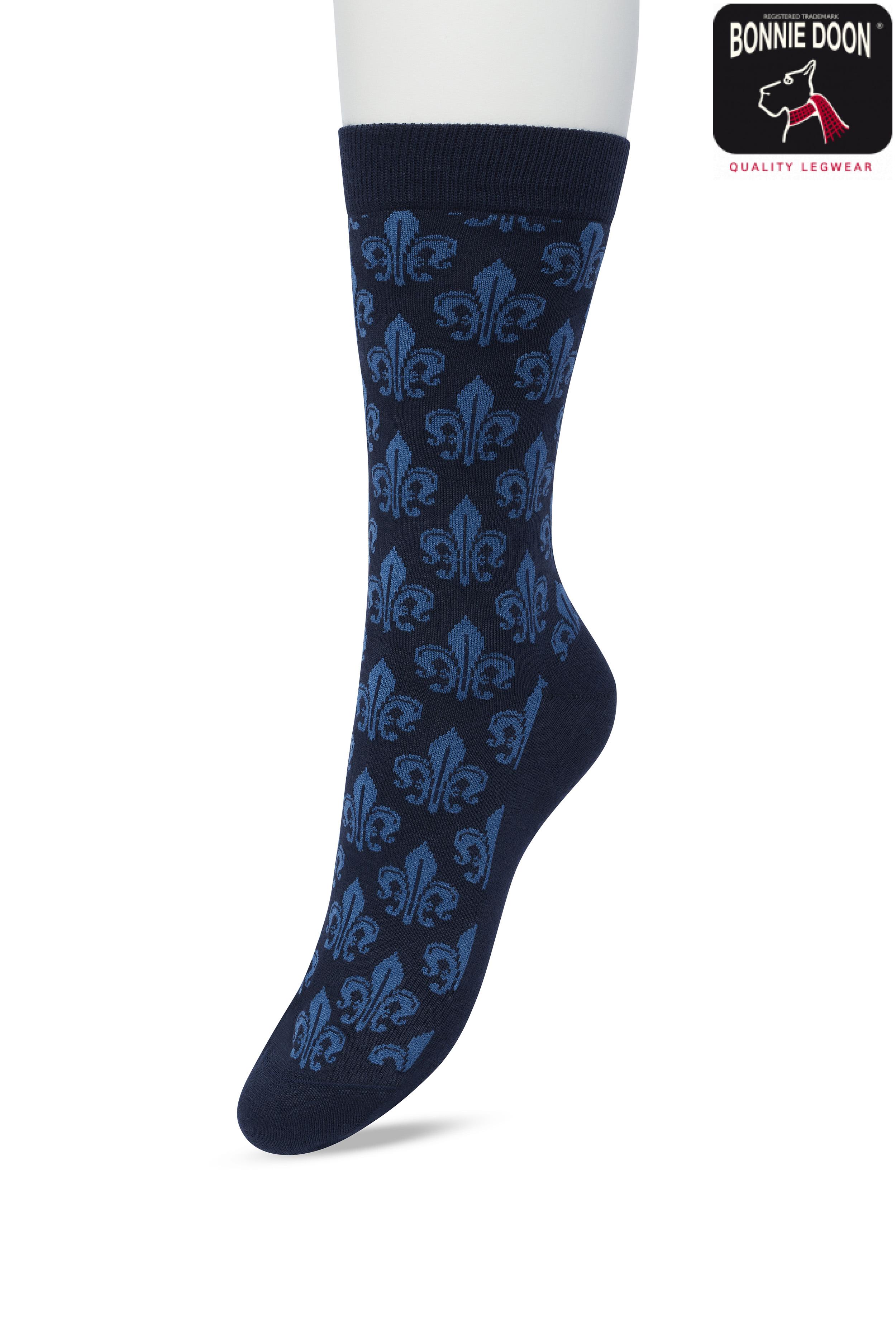 Fleur de Lis sock Navy