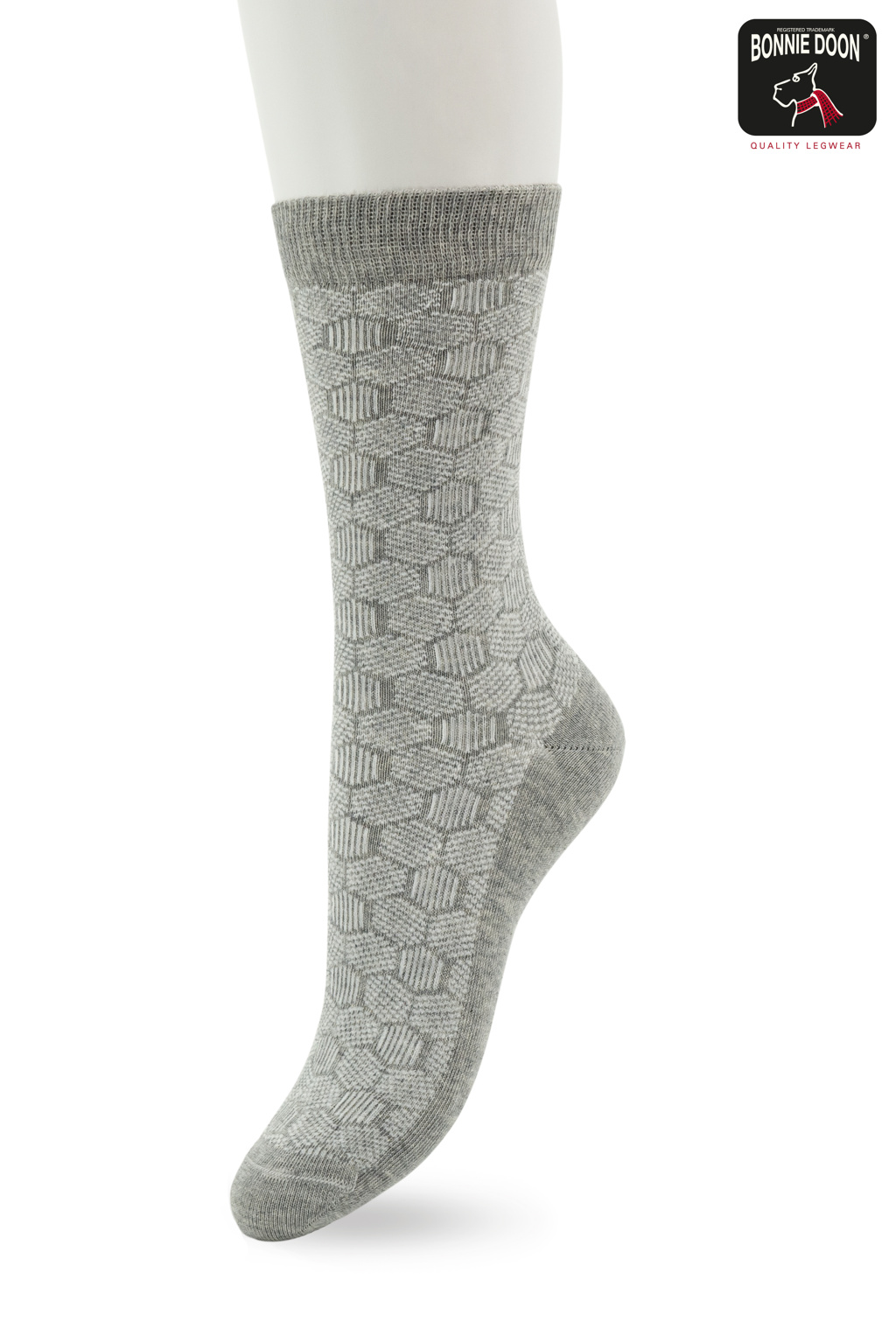 Funny Herringbone sock Light grey heather