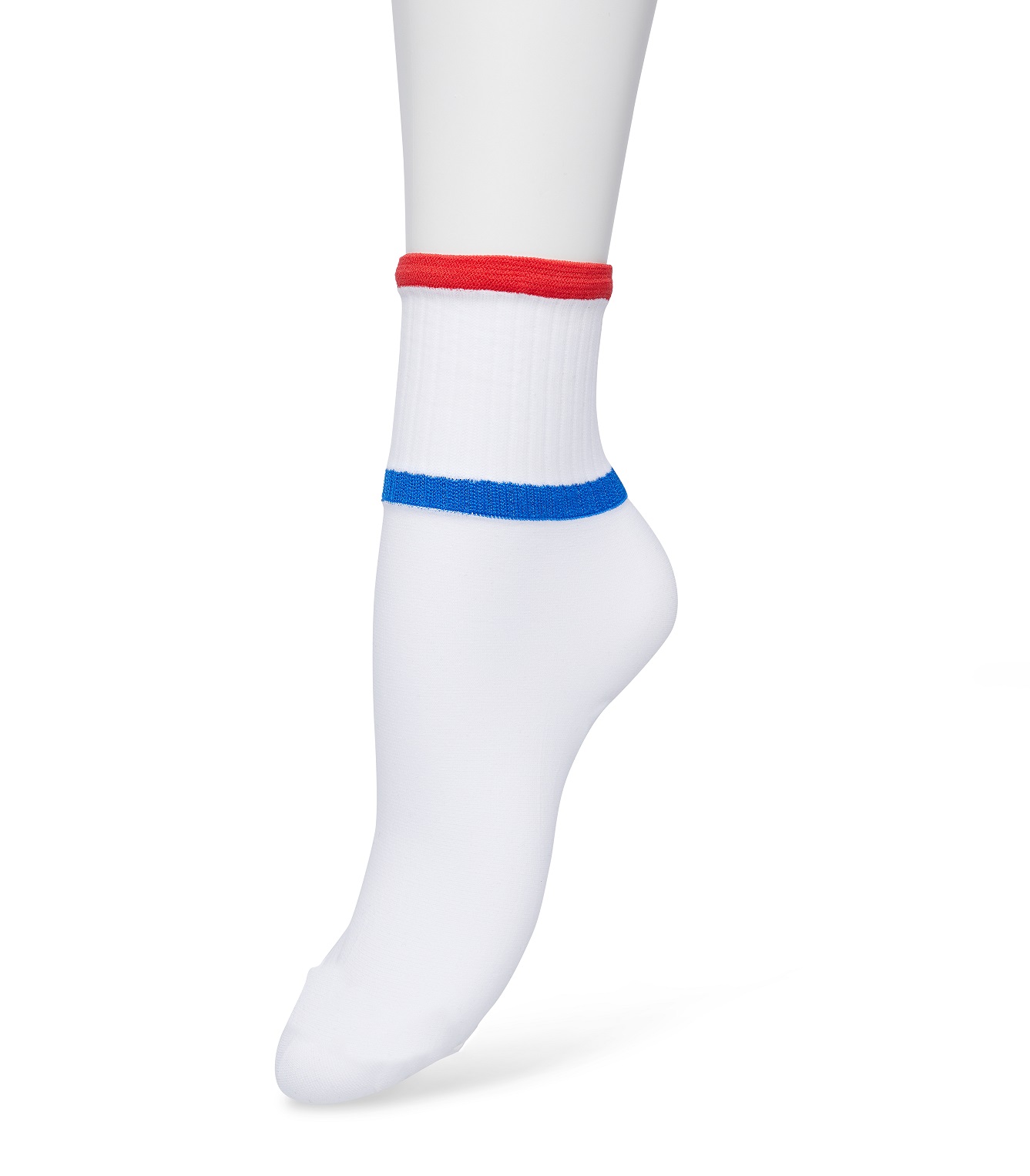 Sporty micro sock White red