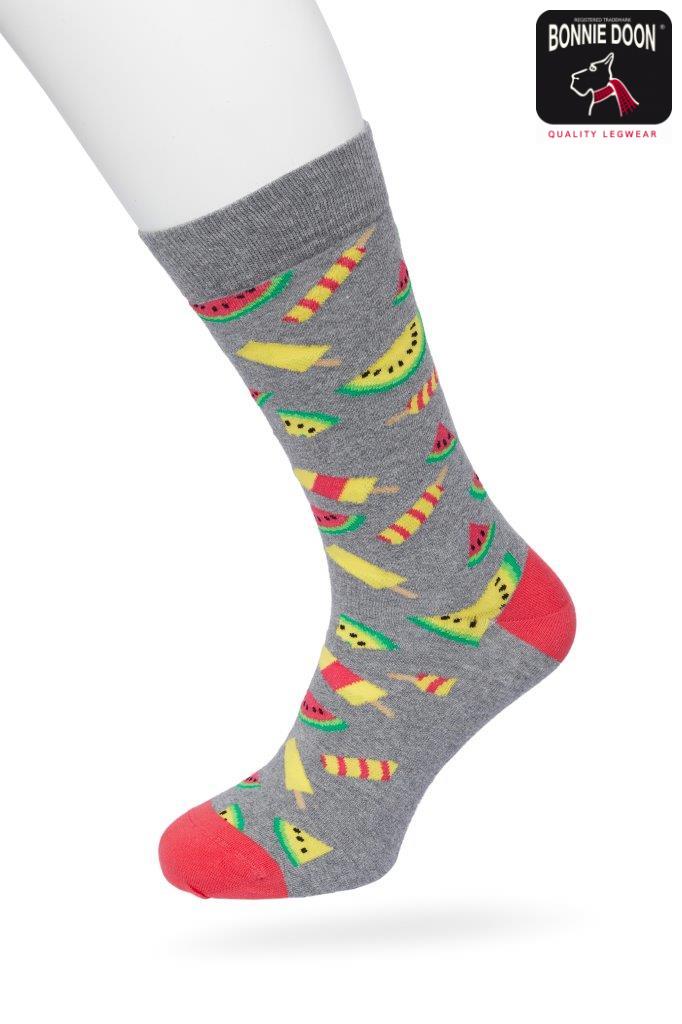 Watermelon Sock Medium grey heather