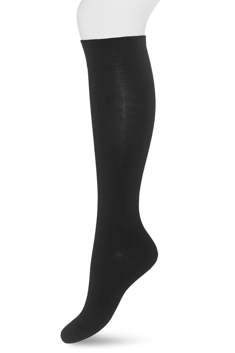 Wool/Cotton Knee-High Black