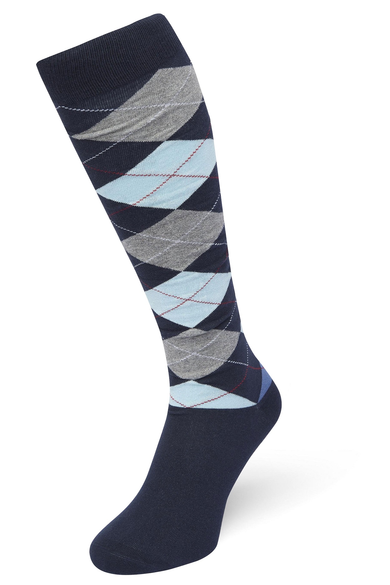 Argyle knee high Dark blue