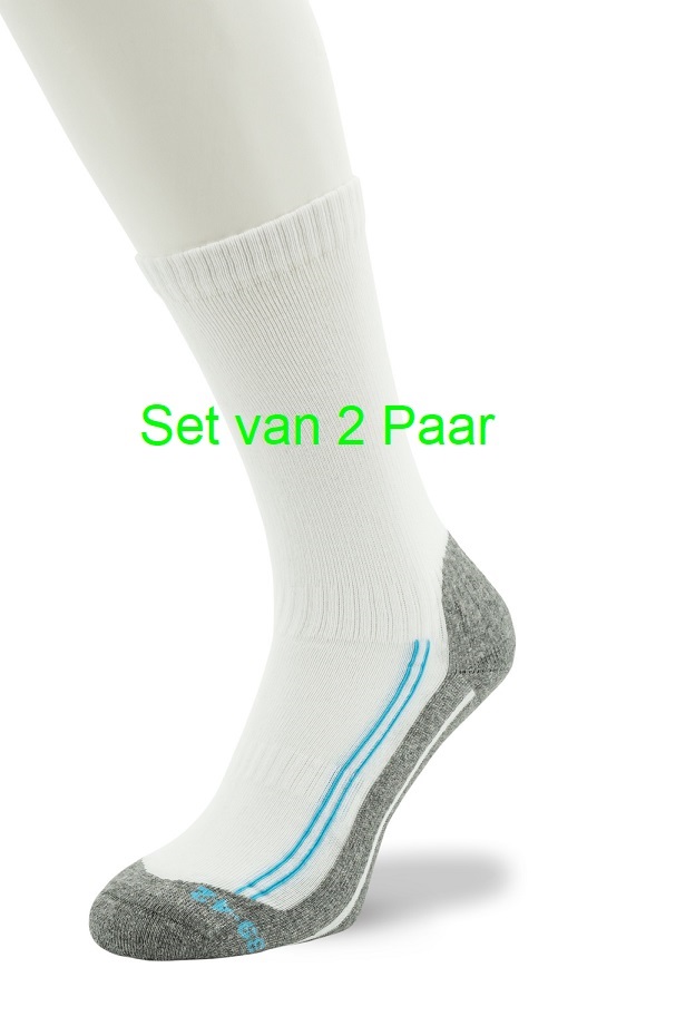 Walking Socks Cotton  set of 2 pairs White blue