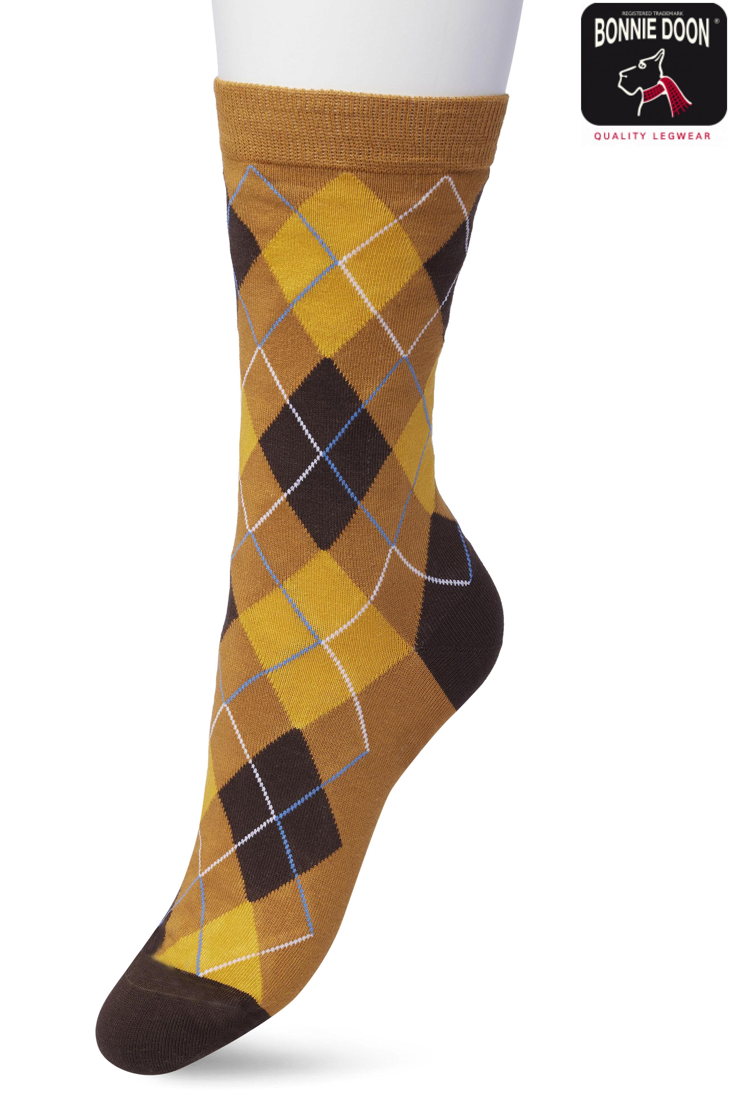 Argyle sock Sudan brown