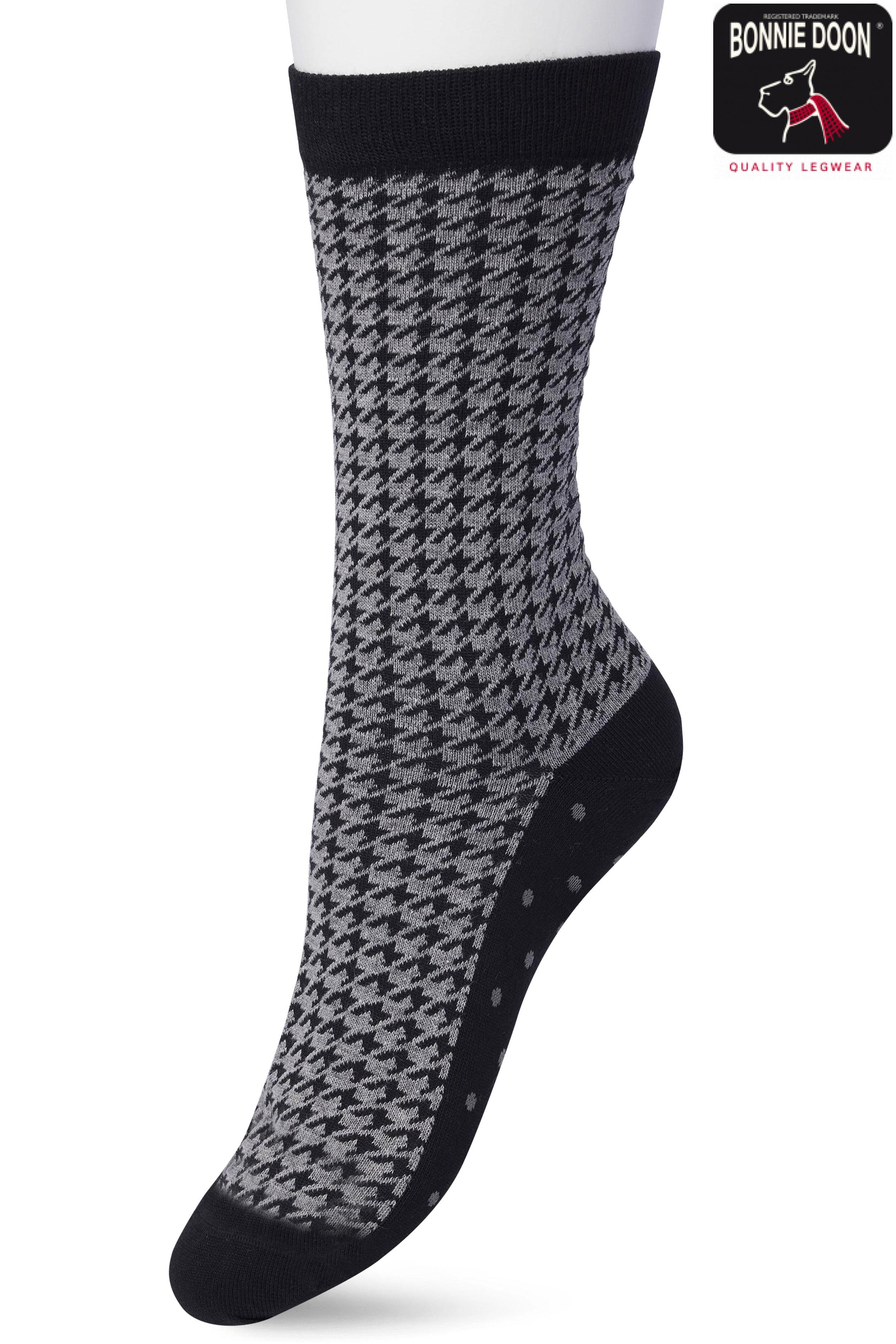 Houndstooth sock Anthracite