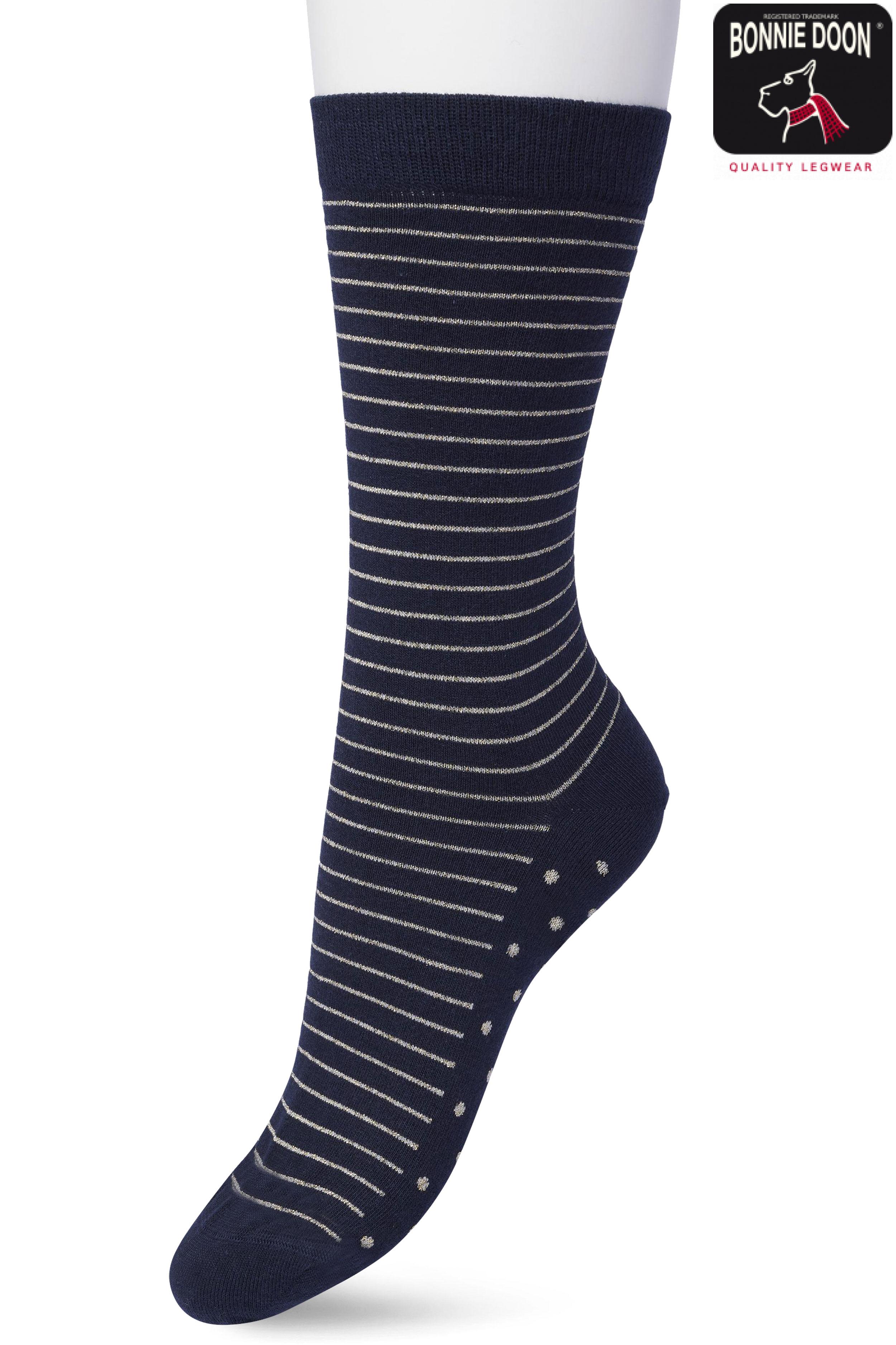 Lurex Stripe sock Dark blue