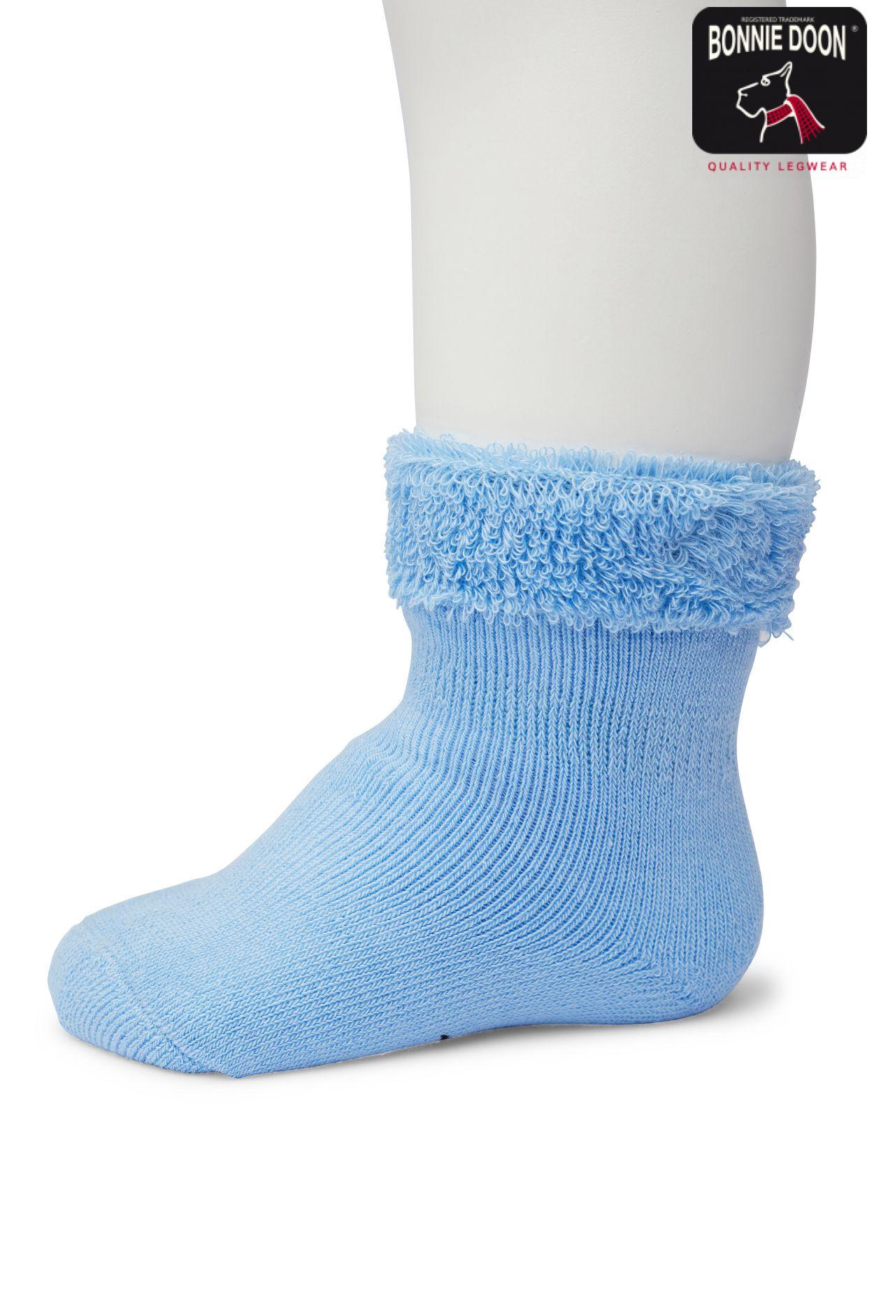 Cuffed Terry Bootie Organic Powder blue