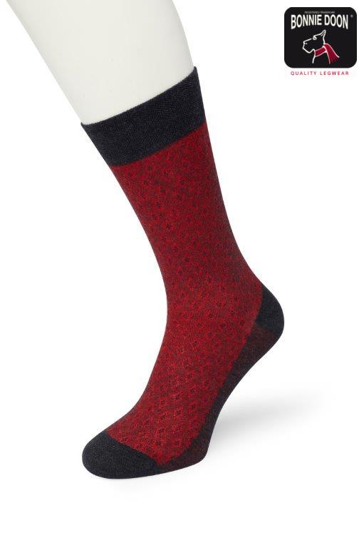 Diamond sock Navy red