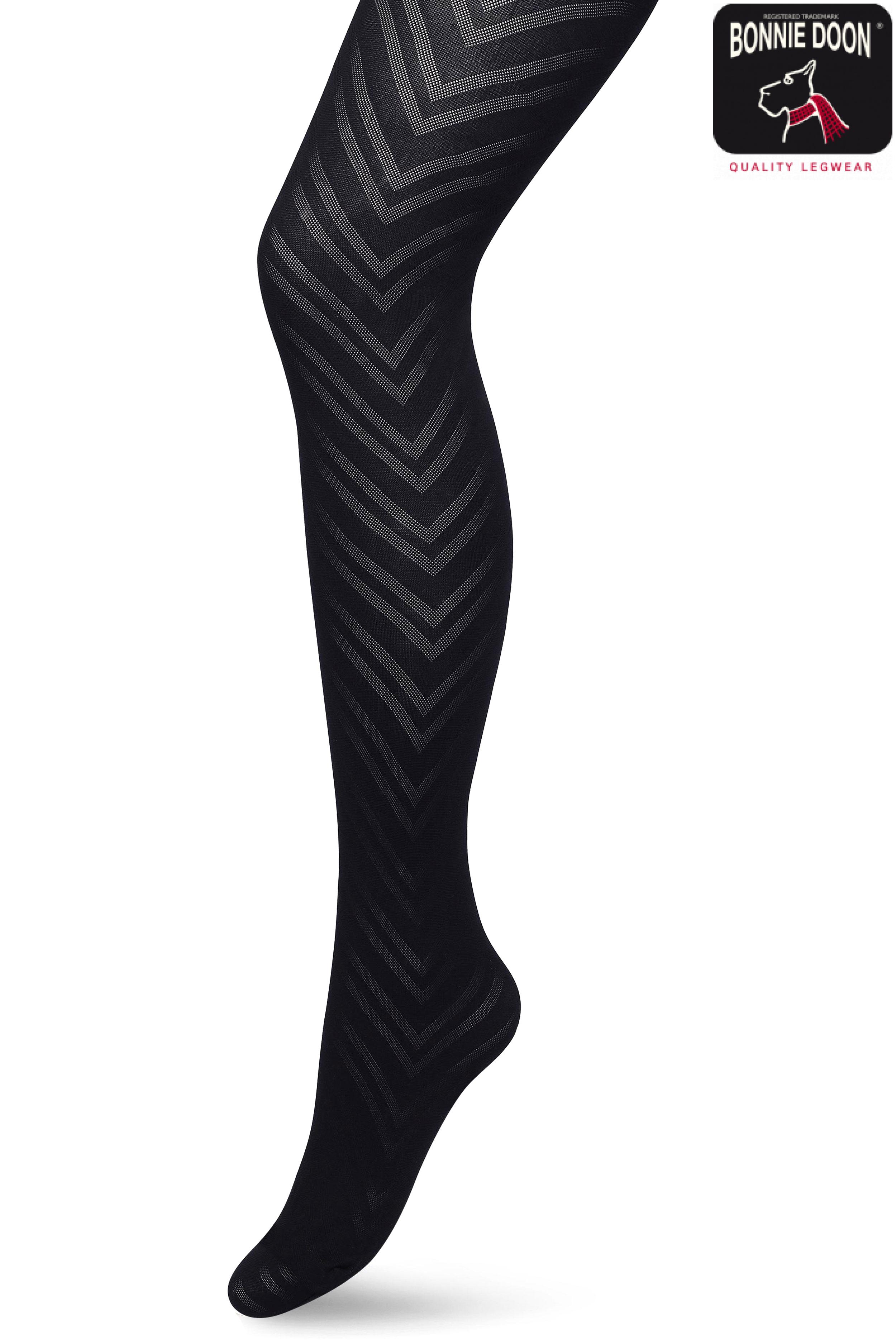 Zigzag tights Black