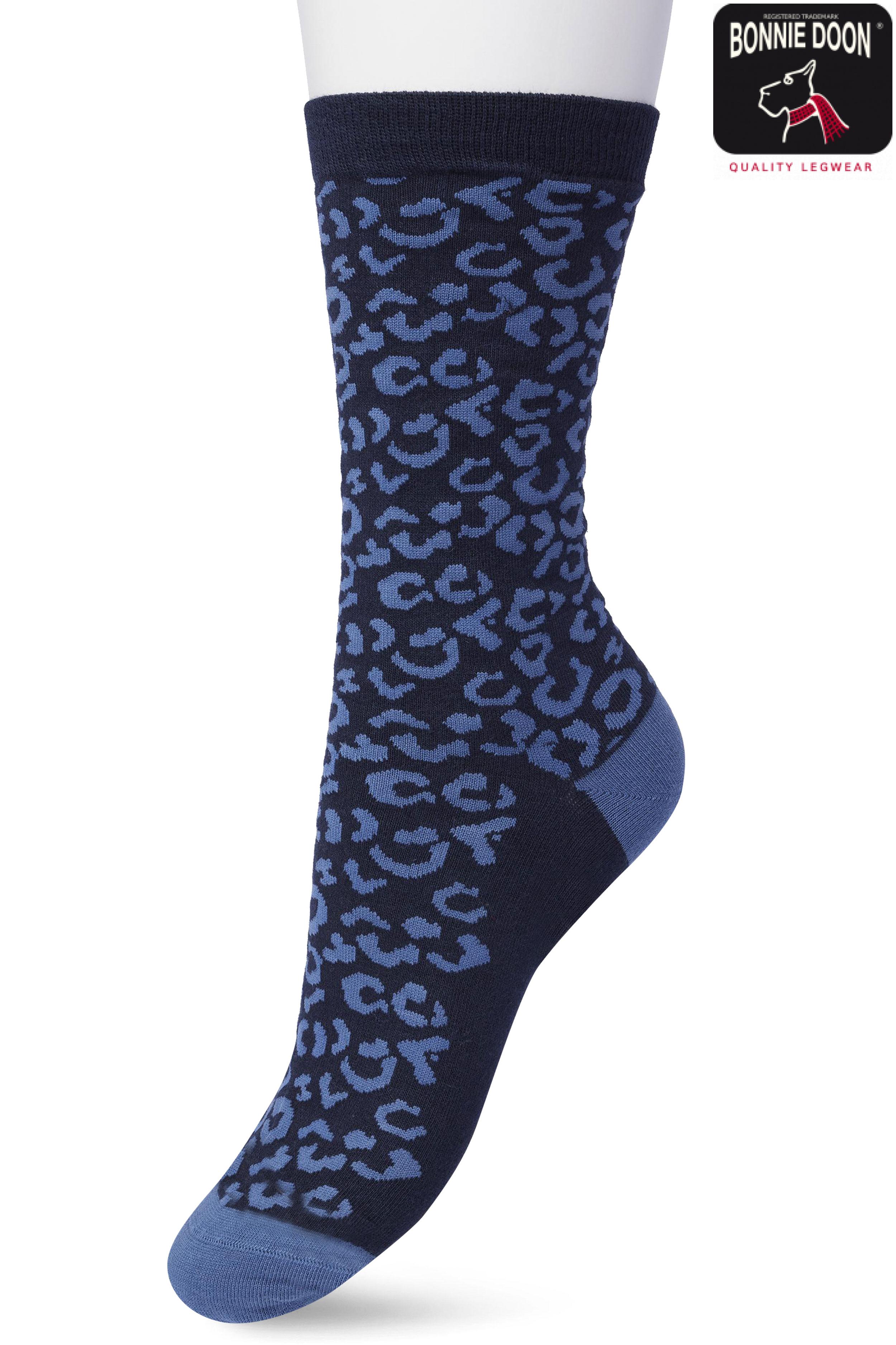 Leopard sock Dark blue