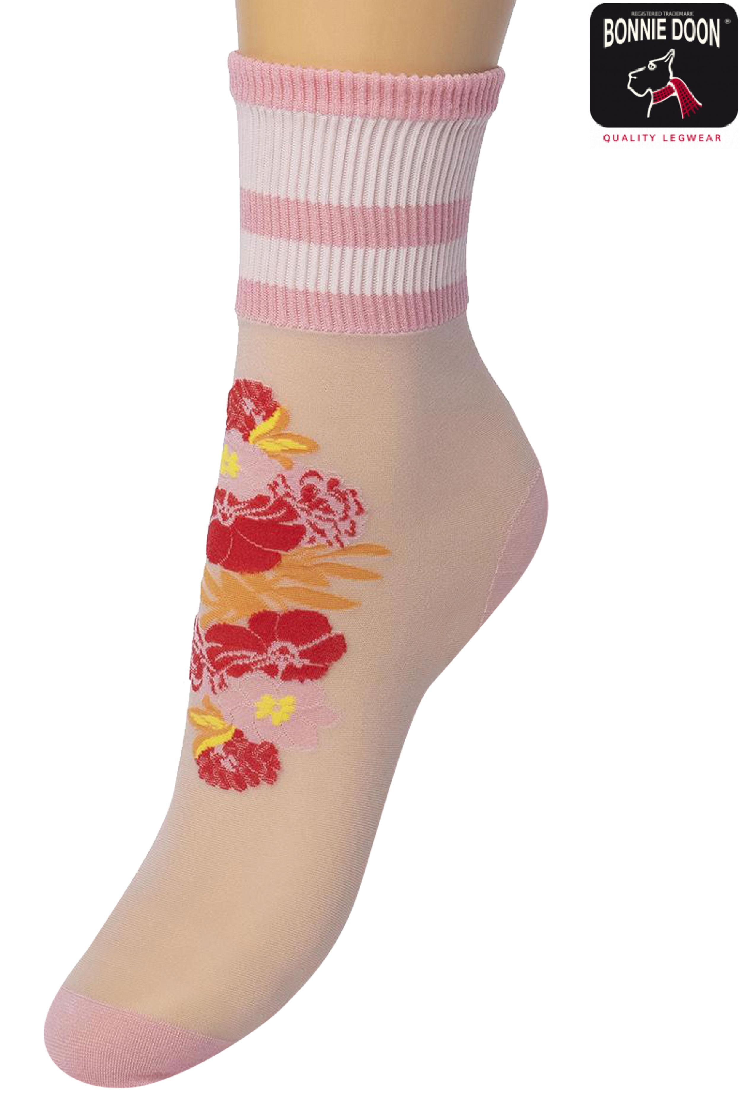 Sporty Flower sock Salmon rose