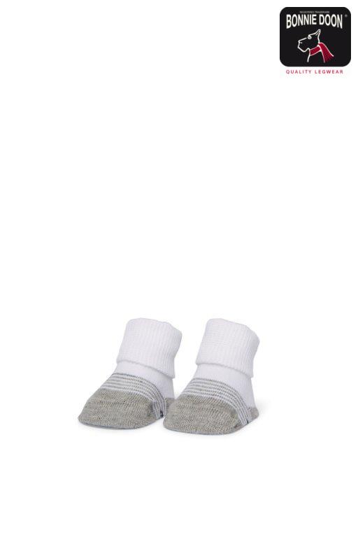 Newborn Stripe sock Organic Light grey heather