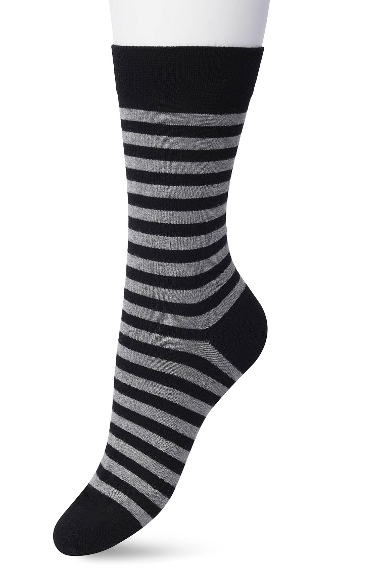 Basic Stripe Sock Black grey