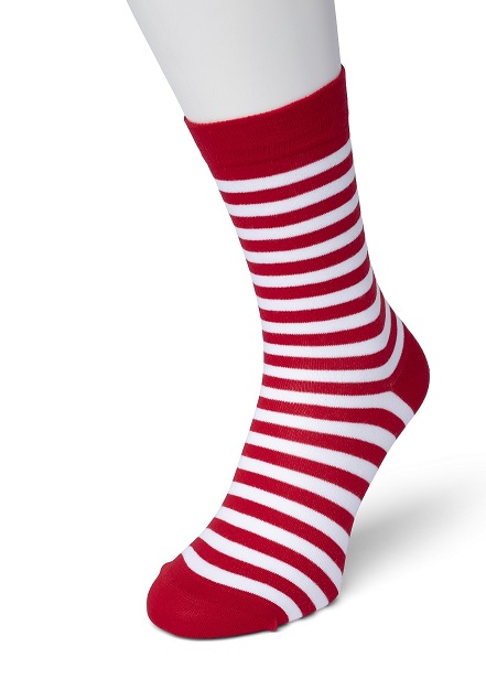 Basic Stripe Sock Very red